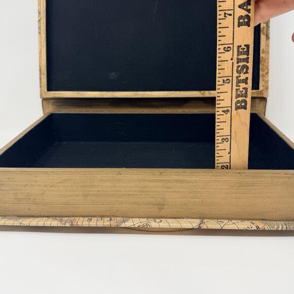 Faux Book Keepsake Storage Box Felt Lined 13”x 9”x 3” LARGE G2 - Picture 7 of 8